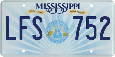 MS license plate LFS752