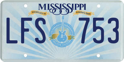 MS license plate LFS753