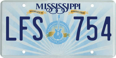 MS license plate LFS754