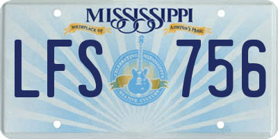 MS license plate LFS756