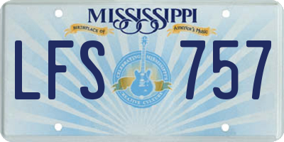 MS license plate LFS757