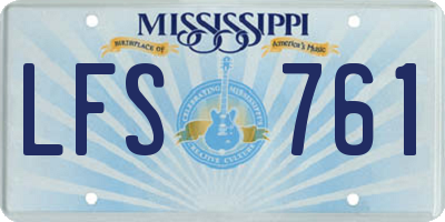 MS license plate LFS761