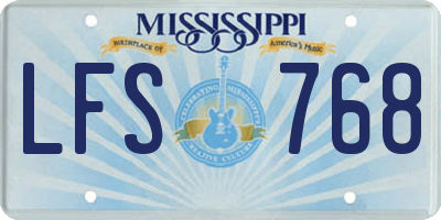 MS license plate LFS768