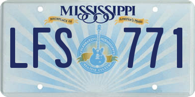 MS license plate LFS771