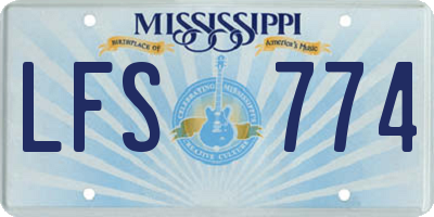 MS license plate LFS774