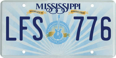 MS license plate LFS776