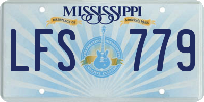 MS license plate LFS779