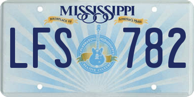 MS license plate LFS782