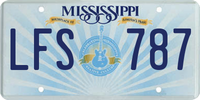 MS license plate LFS787