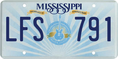 MS license plate LFS791