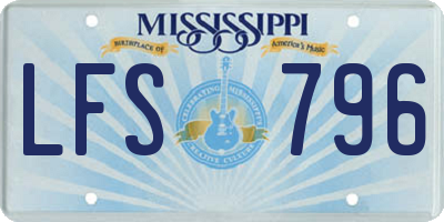 MS license plate LFS796