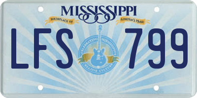 MS license plate LFS799