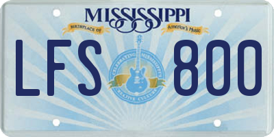 MS license plate LFS800