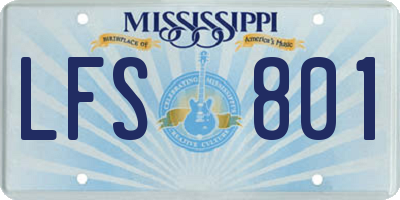MS license plate LFS801