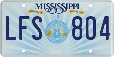 MS license plate LFS804