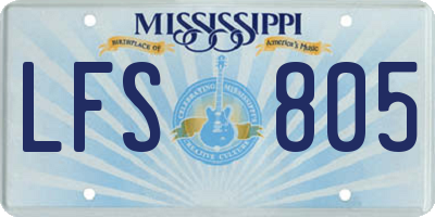MS license plate LFS805