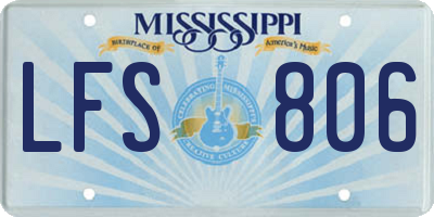 MS license plate LFS806