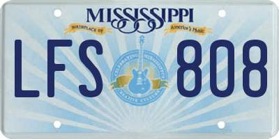 MS license plate LFS808