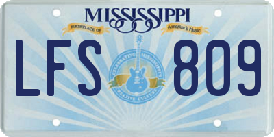 MS license plate LFS809