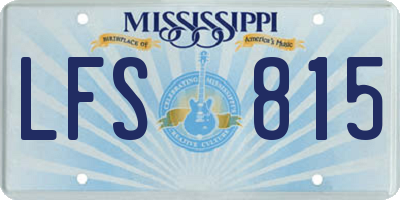 MS license plate LFS815