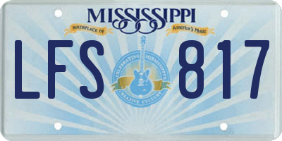 MS license plate LFS817