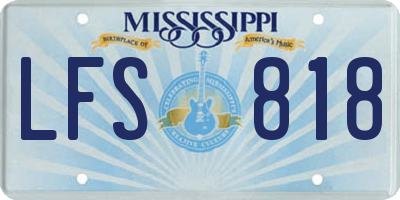 MS license plate LFS818