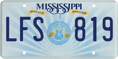 MS license plate LFS819