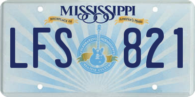 MS license plate LFS821