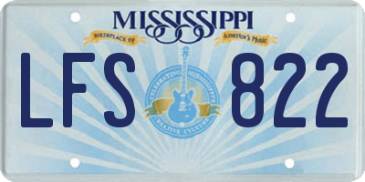 MS license plate LFS822