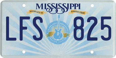 MS license plate LFS825