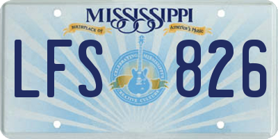 MS license plate LFS826