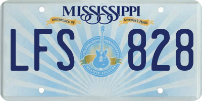 MS license plate LFS828