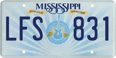 MS license plate LFS831