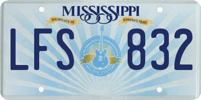 MS license plate LFS832
