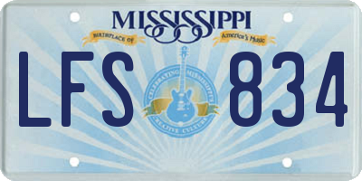 MS license plate LFS834
