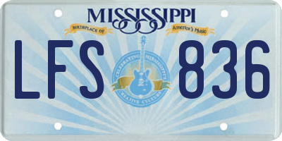 MS license plate LFS836