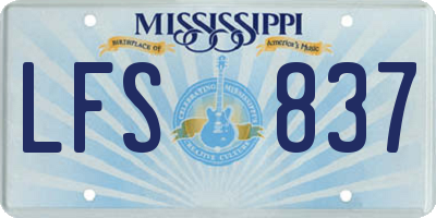 MS license plate LFS837