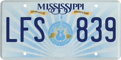 MS license plate LFS839