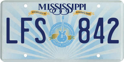 MS license plate LFS842