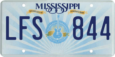 MS license plate LFS844