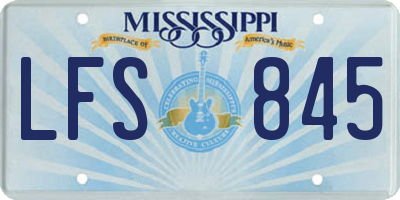 MS license plate LFS845