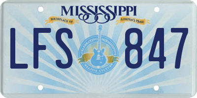 MS license plate LFS847