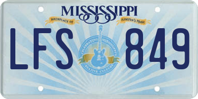 MS license plate LFS849