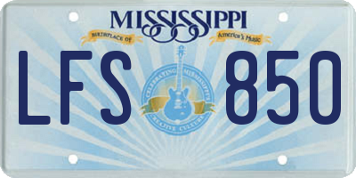 MS license plate LFS850