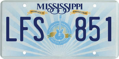 MS license plate LFS851