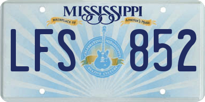 MS license plate LFS852
