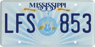 MS license plate LFS853
