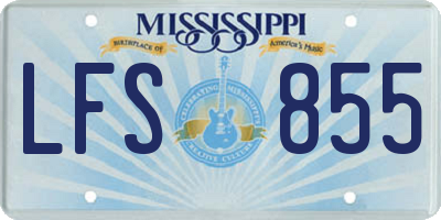 MS license plate LFS855