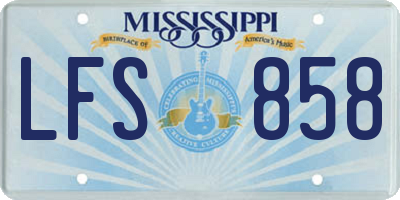MS license plate LFS858
