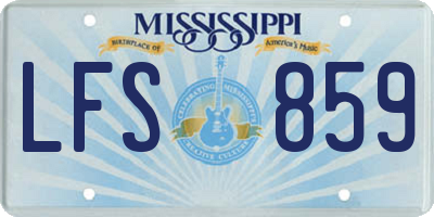 MS license plate LFS859